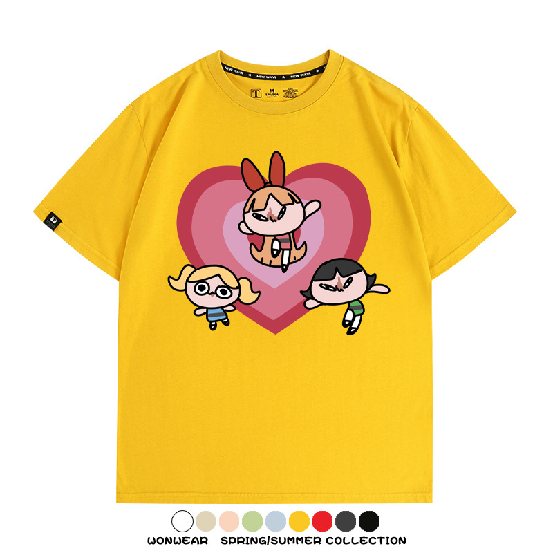 飛天小女警Q版經典動畫聯名 親子情侶裝寬鬆短袖T