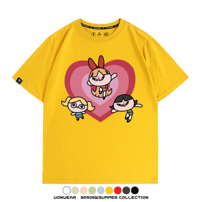 飛天小女警Q版經典動畫聯名 親子情侶裝寬鬆短袖T