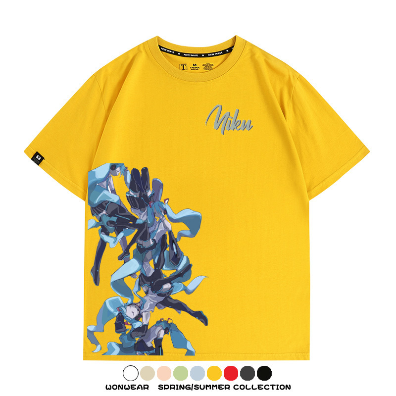 Miku初音未來周邊T恤動漫二次元休閒半袖男青少年短袖衣服潮百搭