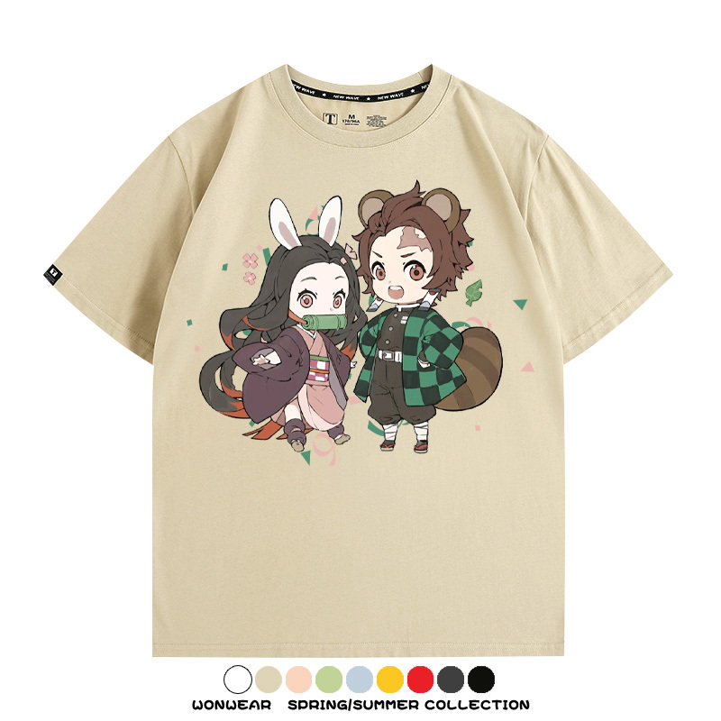 鬼滅之刃動漫周邊聯名  親子情侶裝寬鬆短袖T