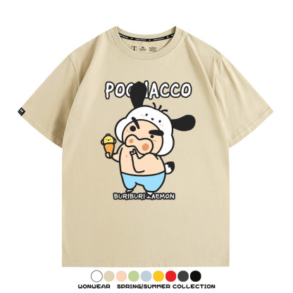 三麗鷗x蠟筆小新肥嘟嘟左衛門 親子情侶寬鬆短袖T