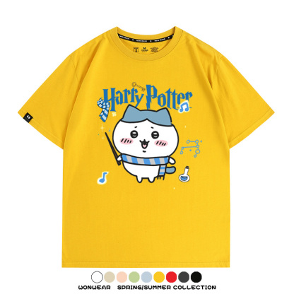Chiikawa聯動哈利波特 親子情侶裝寬鬆短袖T
