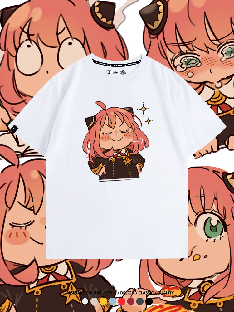 間諜家家酒動漫阿尼亞卡通可愛周邊情侶T恤衫夏季純棉短袖上衣潮