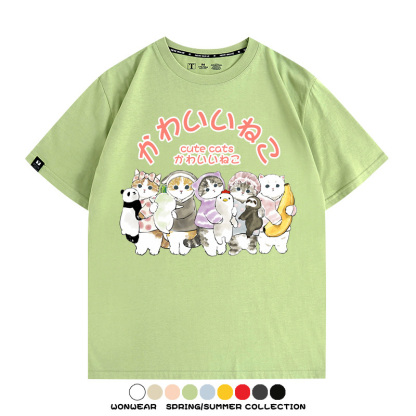貓福珊迪可愛萌系學院風動漫周邊短袖T恤