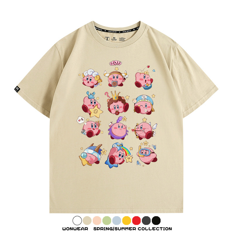 星之卡比任天堂遊戲周邊T恤十二星座生肖聯名款短袖夏季情侶上衣