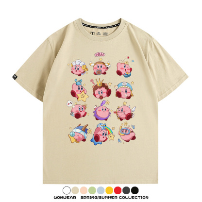 星之卡比任天堂遊戲周邊T恤十二星座生肖聯名款短袖夏季情侶上衣