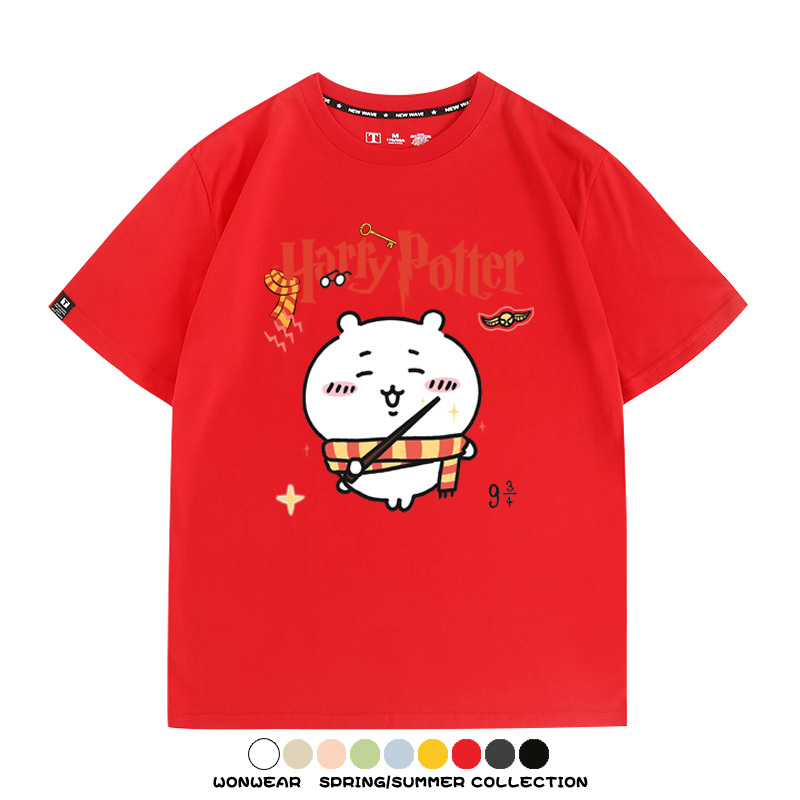 Chiikawa聯動哈利波特 親子情侶裝寬鬆短袖T