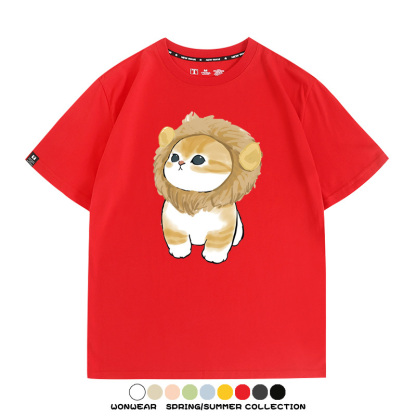 貓貓COS獅子 親子情侶裝寬鬆短袖T