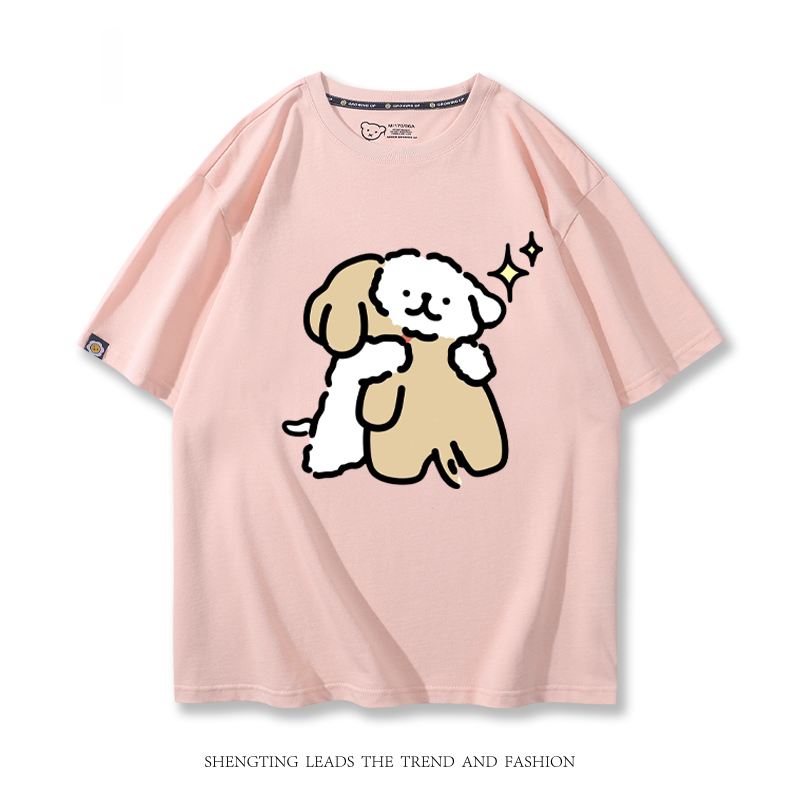 線條小狗 2024親子情侶男女同款 T恤