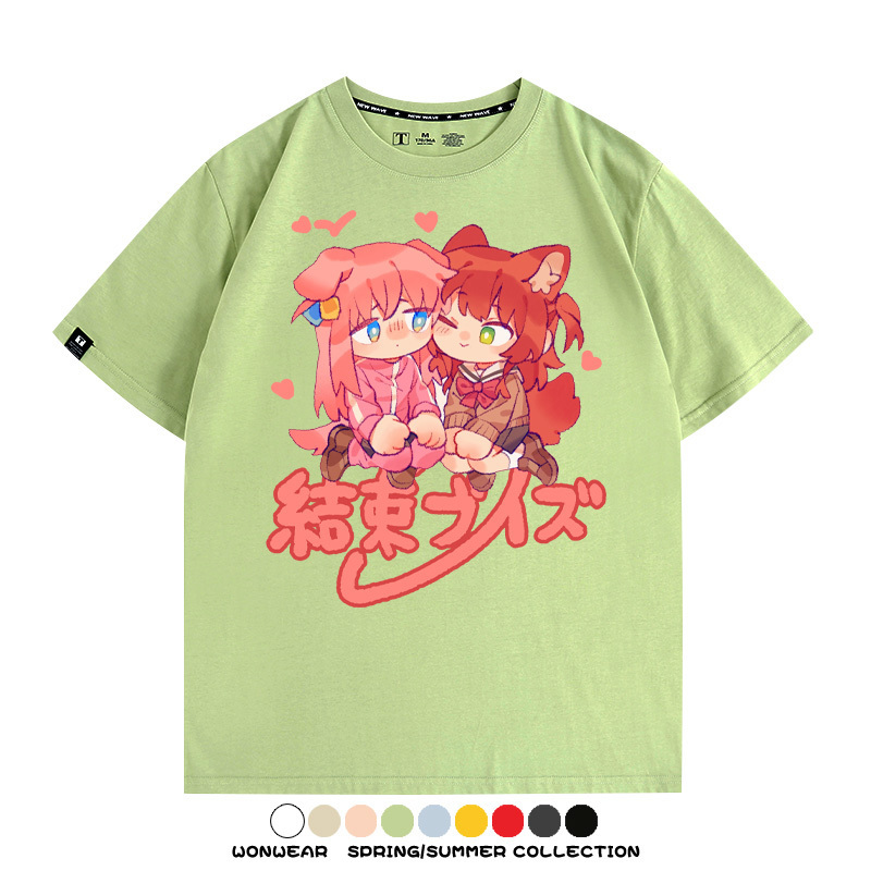 Q版孤獨搖滾後藤一里 親子情侶裝寬鬆短袖T