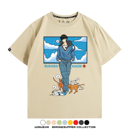 灌籃高手流川楓貓咪聯名 親子情侶裝寬鬆短袖T