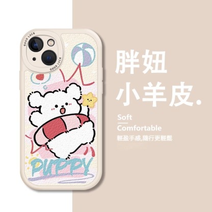 蘋果 系列線條小狗透明防摔軟殼