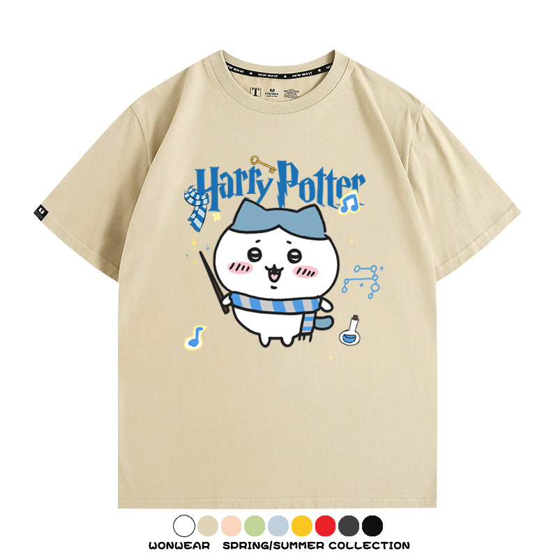 Chiikawa聯動哈利波特 親子情侶裝寬鬆短袖T