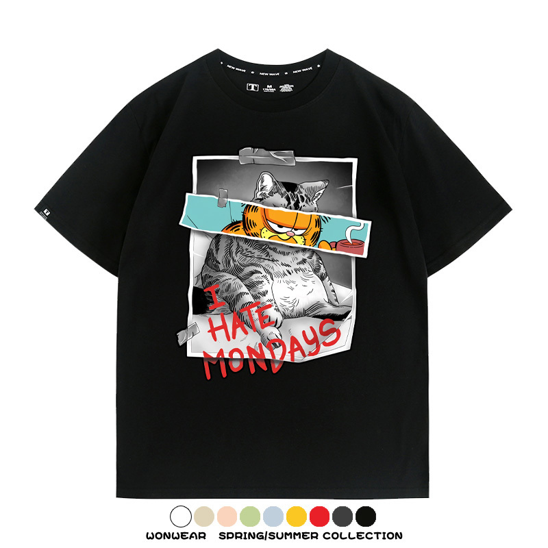 加菲貓卡通聯名 親子情侶裝寬鬆短袖T