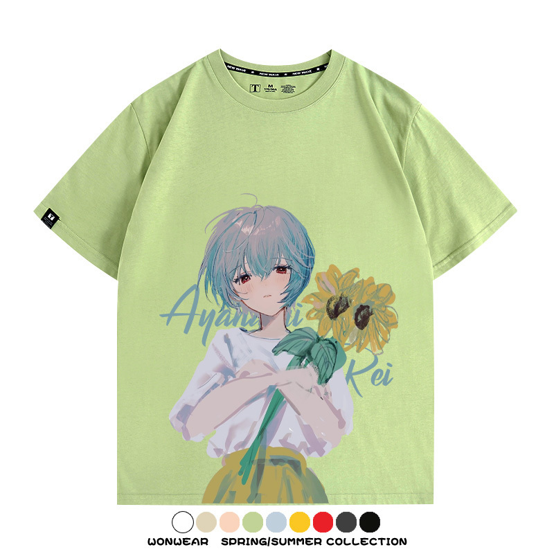 EVA綾波麗福音戰士聯名 親子情侶裝寬鬆短袖T