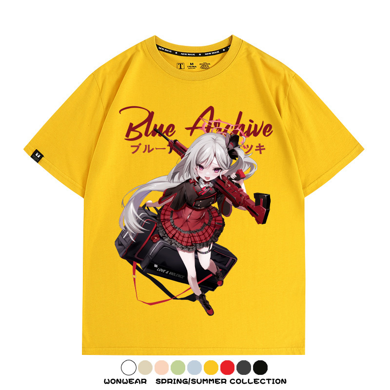蔚藍檔案淺黃睦月同款 親子情侶裝寬鬆短袖T