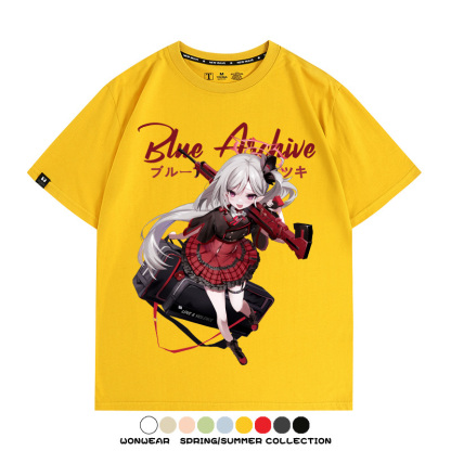 蔚藍檔案淺黃睦月同款 親子情侶裝寬鬆短袖T