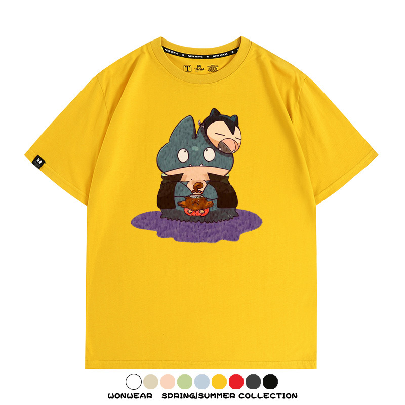 精靈寶可夢小卡比獸任天堂遊戲周邊情侶短袖T恤純棉上衣寬鬆百搭