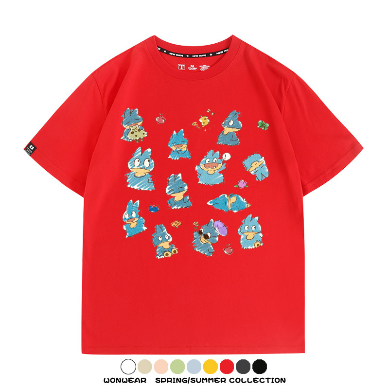 精靈寶可夢小卡比獸任天堂遊戲周邊情侶短袖T恤純棉上衣寬鬆百搭