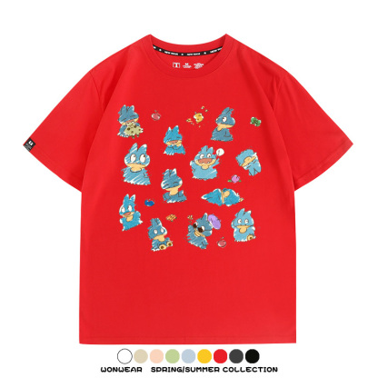 精靈寶可夢小卡比獸任天堂遊戲周邊情侶短袖T恤純棉上衣寬鬆百搭