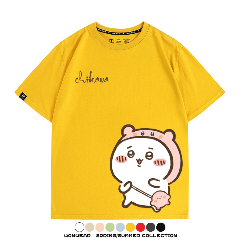 Chiikawa吉伊卡哇卡通烏薩奇COS星之卡比聯動短袖純棉T恤夏季寬鬆