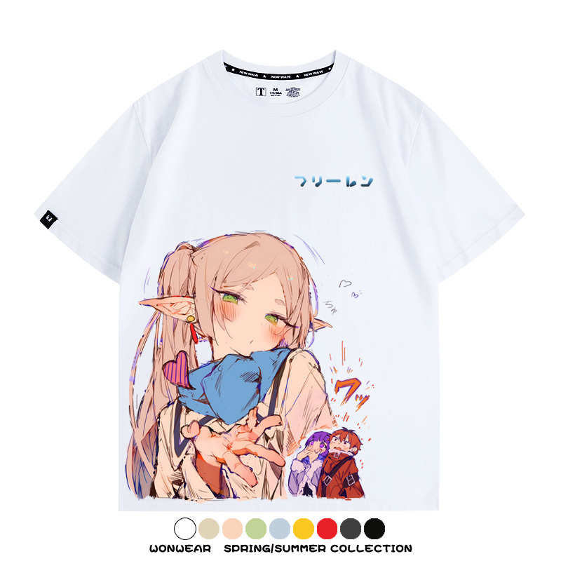 葬送的芙莉蓮卡通動漫菲倫可愛情侶周邊二次元短袖夏季純棉T恤衫