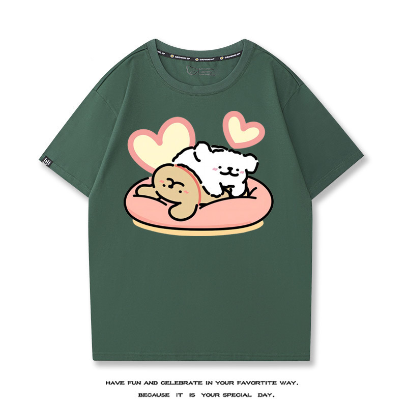 線條小狗 2024親子情侶男女同款 T恤