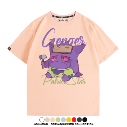 派大星耿鬼寶可夢聯名 親子情侶裝寬鬆短袖T