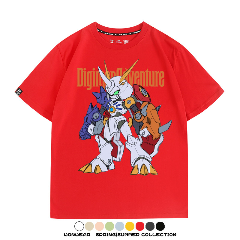 數碼寶貝聯名動漫 親子情侶裝寬鬆短袖T