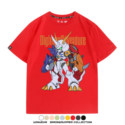數碼寶貝聯名動漫 親子情侶裝寬鬆短袖T