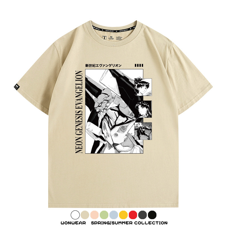 新世紀福音戰士EVA動漫初號機機甲使徒潮流短袖夏季男士純棉T恤衫