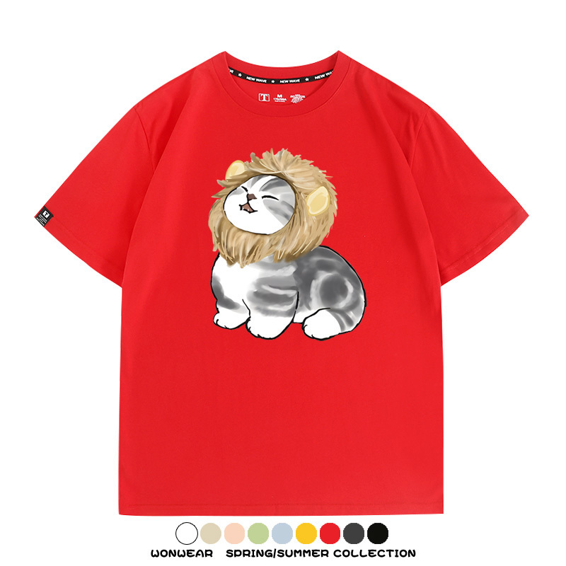 貓貓COS獅子 親子情侶裝寬鬆短袖T