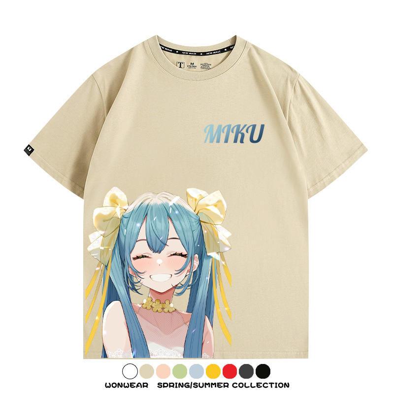 初音未來二次元聯名 親子情侶裝寬鬆短袖T