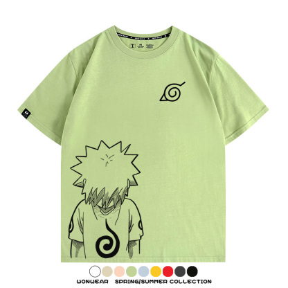 火影忍者鳴人童年同款聯名 親子情侶裝寬鬆短袖T