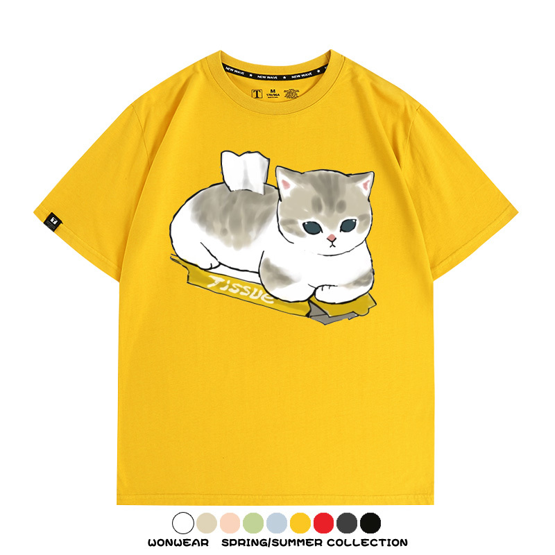 貓貓卡通Q版 親子情侶裝寬鬆短袖T