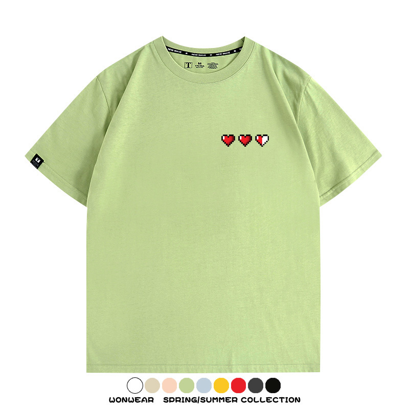 薩爾達傳說王國之淚經典紅心像素任天堂周邊短袖夏季男士純棉T恤