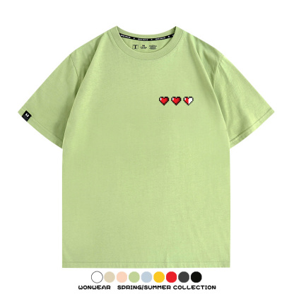 薩爾達傳說王國之淚經典紅心像素任天堂周邊短袖夏季男士純棉T恤