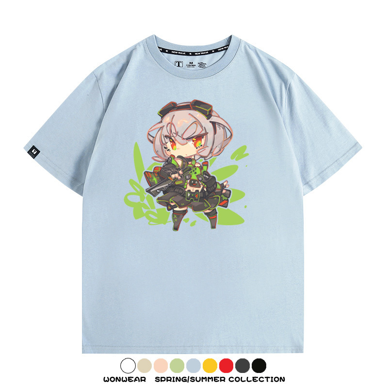 絕區零遊戲安比妮可可琳卡通Q版同款短袖夏季純棉T恤衫二次元COS