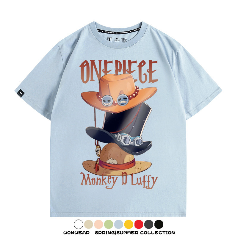 航海王路飛薩博艾斯聯名 親子情侶裝寬鬆短袖T