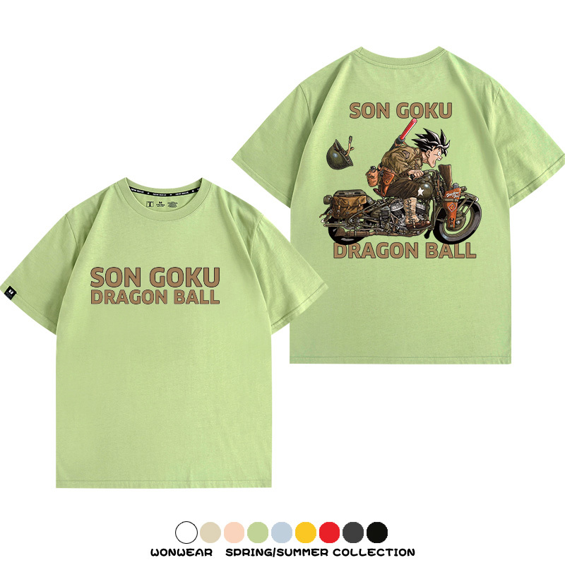 七龍珠日系動漫聯動機車鈴木悟空潮牌周邊短袖純棉寬鬆夏季男T恤