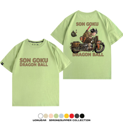 七龍珠日系動漫聯動機車鈴木悟空潮牌周邊短袖純棉寬鬆夏季男T恤