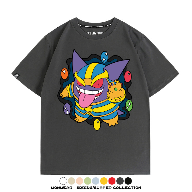 耿鬼斯寶可夢滅霸聯名 親子情侶裝寬鬆短袖T
