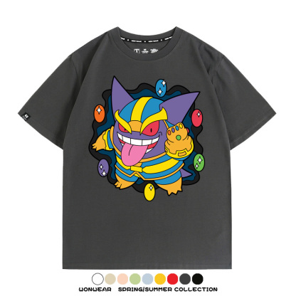 耿鬼斯寶可夢滅霸聯名 親子情侶裝寬鬆短袖T