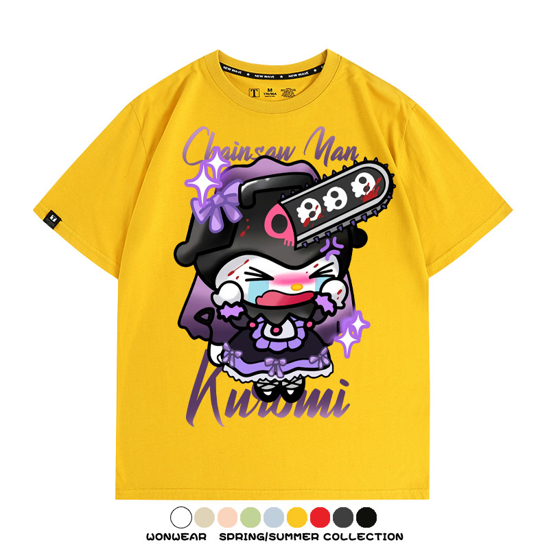 三麗鷗庫洛米聯名鏈鋸人周邊短袖T恤