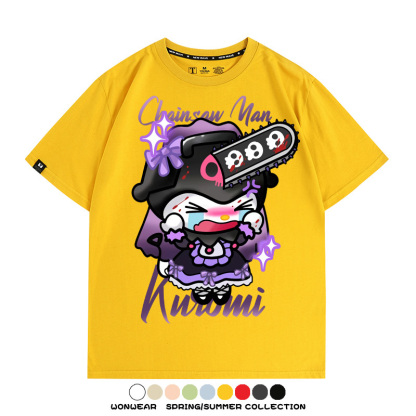 三麗鷗庫洛米聯名鏈鋸人周邊短袖T恤
