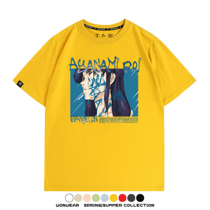 新世紀福音戰士EVA綾波麗明日香褚熏日系潮牌動漫青少年夏純棉T恤