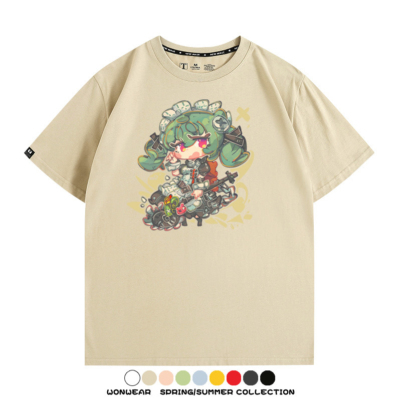 絕區零遊戲安比妮可可琳卡通Q版同款短袖夏季純棉T恤衫二次元COS