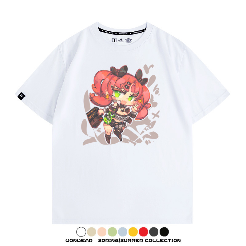 絕區零遊戲安比妮可可琳卡通Q版同款短袖夏季純棉T恤衫二次元COS