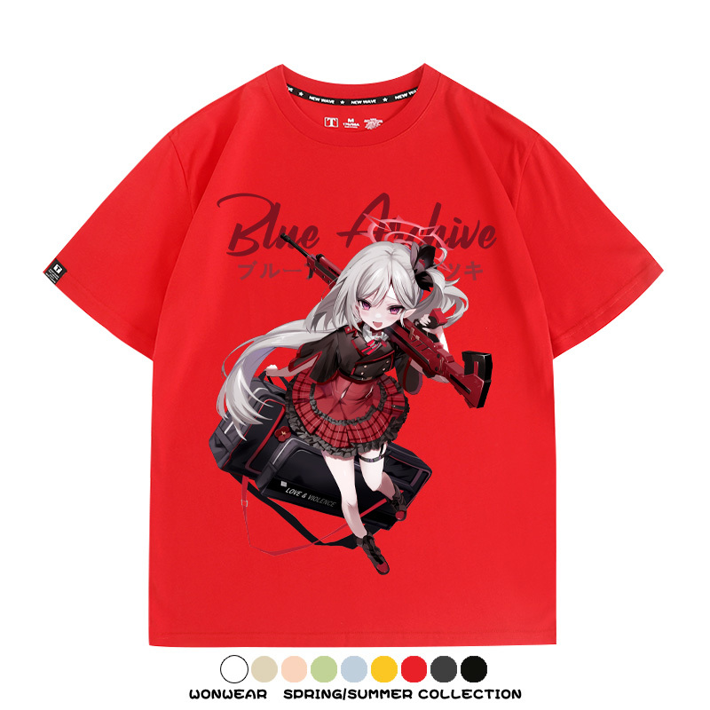 蔚藍檔案淺黃睦月同款 親子情侶裝寬鬆短袖T