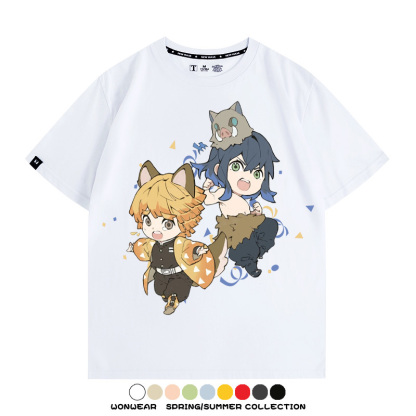 鬼滅之刃動漫周邊聯名  親子情侶裝寬鬆短袖T